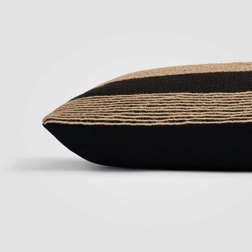 Jute Balance Brown Textured Lumbar Pillow