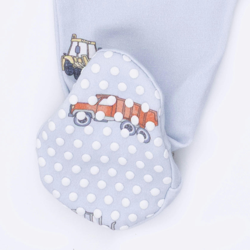 Construction Vehicles - 2 Way Zipper Footie