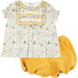 Yellow Floral Corduroy Set