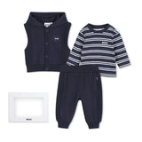 Navy Baby Vest Outfit Set