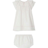 BONPOINT Lenou Baby Dress & Bloomers - Blanc Lait