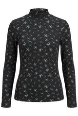 Printed Micro Mock Neck Tee