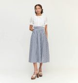 The Delphine Nap Skirt - Navy Stripe