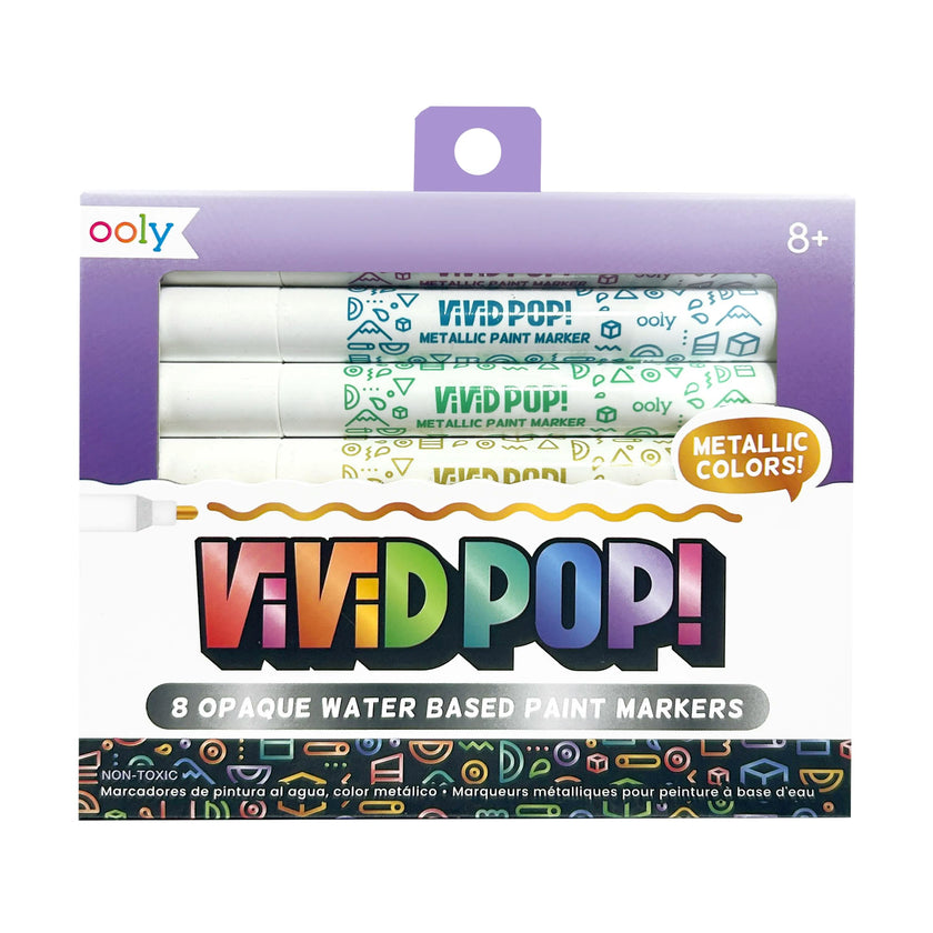 Vivid Pop! Water Based Paint Markers - Metallic - Set of 8