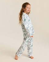 Kid's Twill Grace Pajama Set in Evergreen Timeless Toile