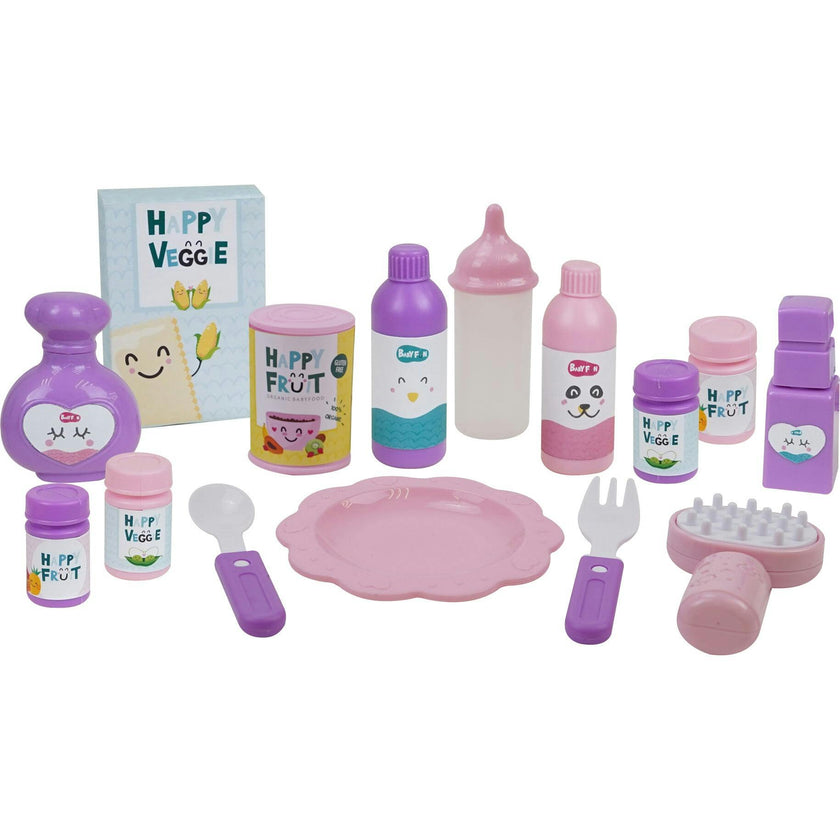 509 Mermaid 21 Piece Set: Doll Stroll n Play & Care Set - Purple & Teal