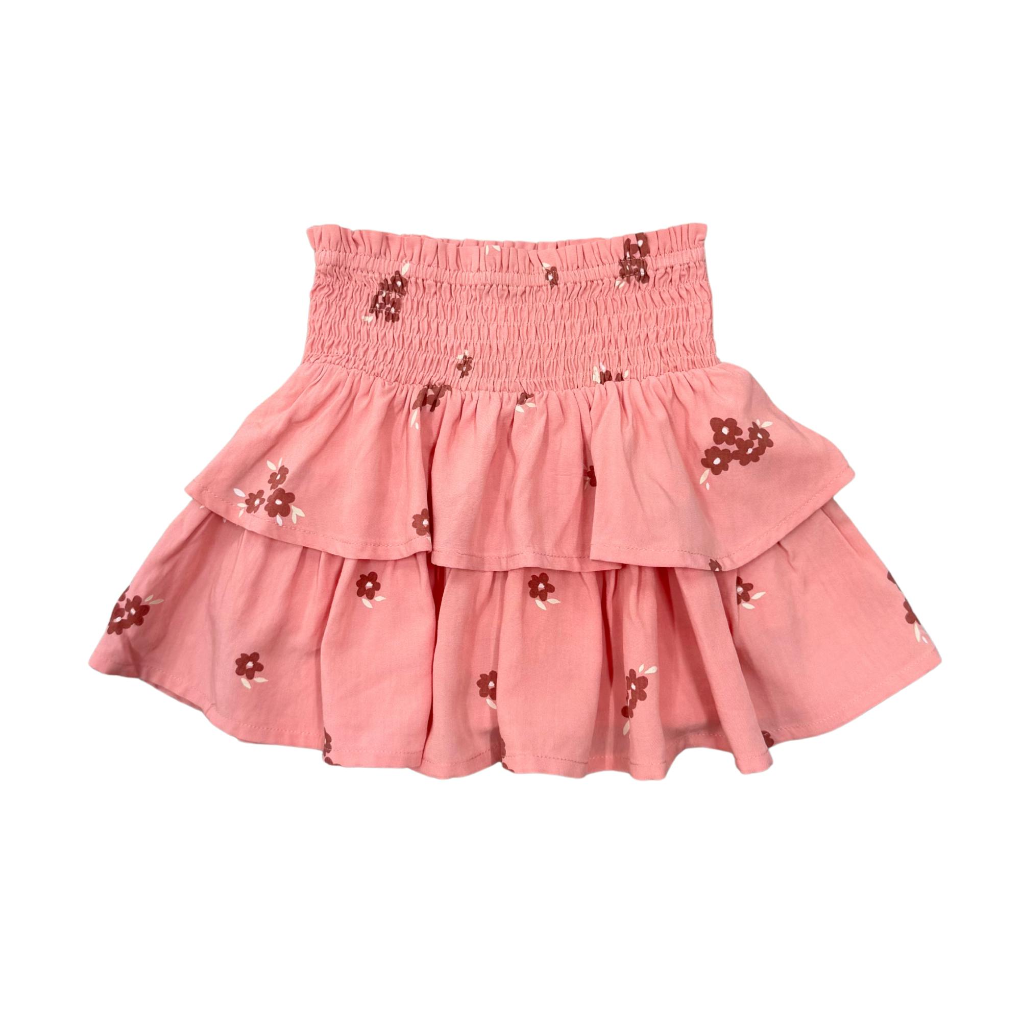 Girls Mini Skirt in Floral Stamp