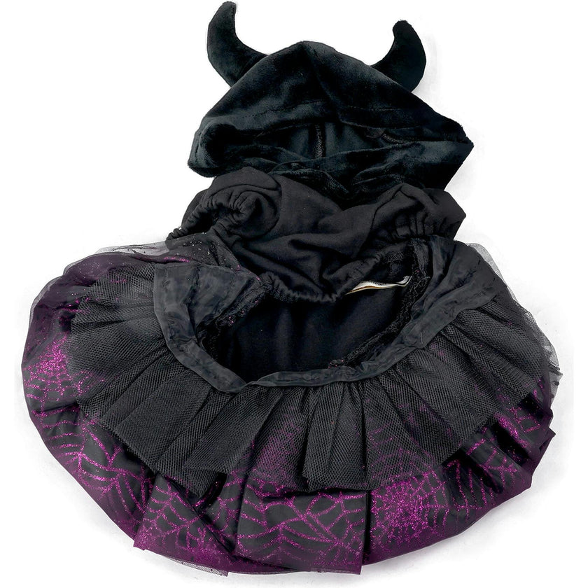 DEVIL HORN HAT GLITTER DRESS, Black
