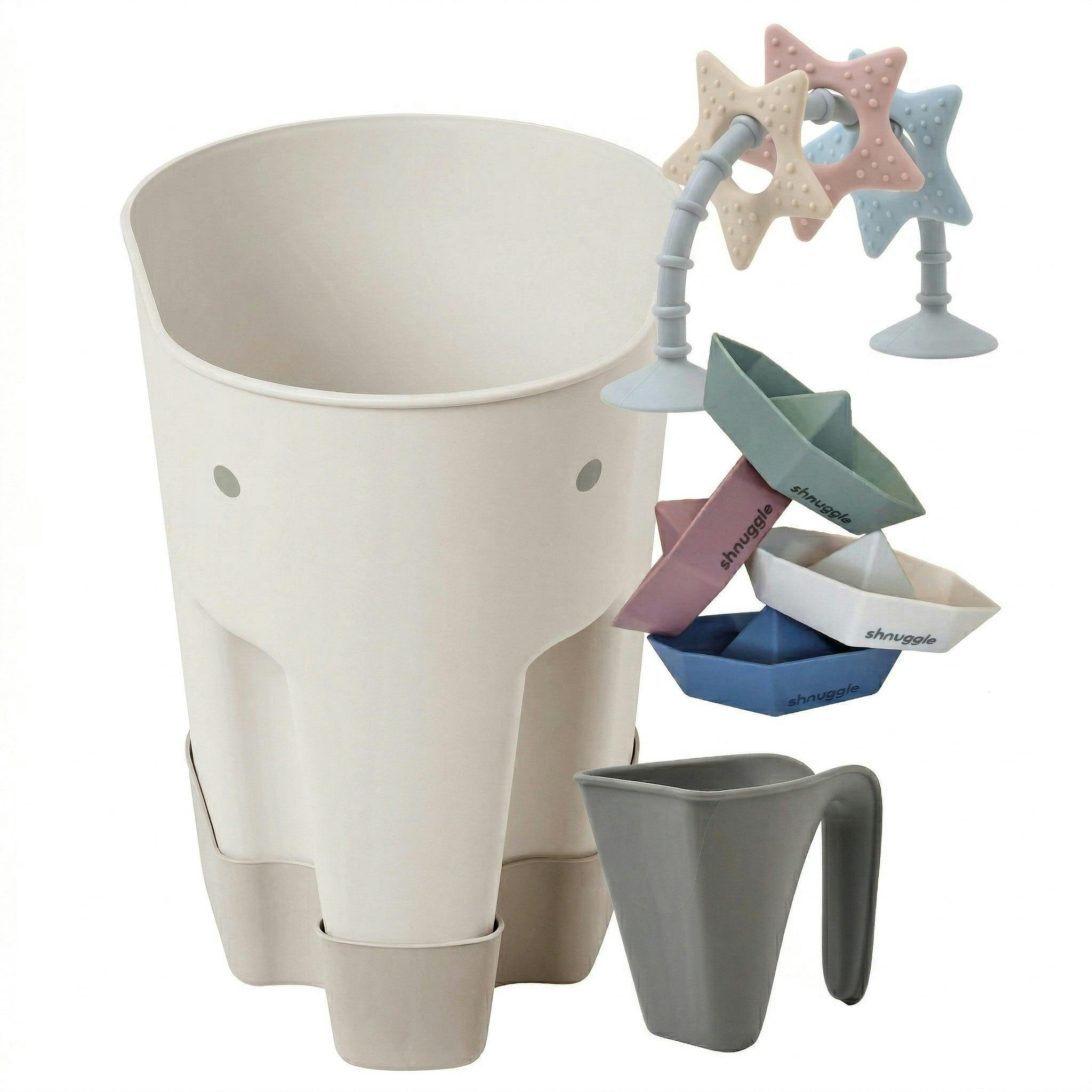 Shnuggle Bath Accessories Bundle - Ellie Scoop, Washy Jug, Boats & Star Toy - 4-Piece Set