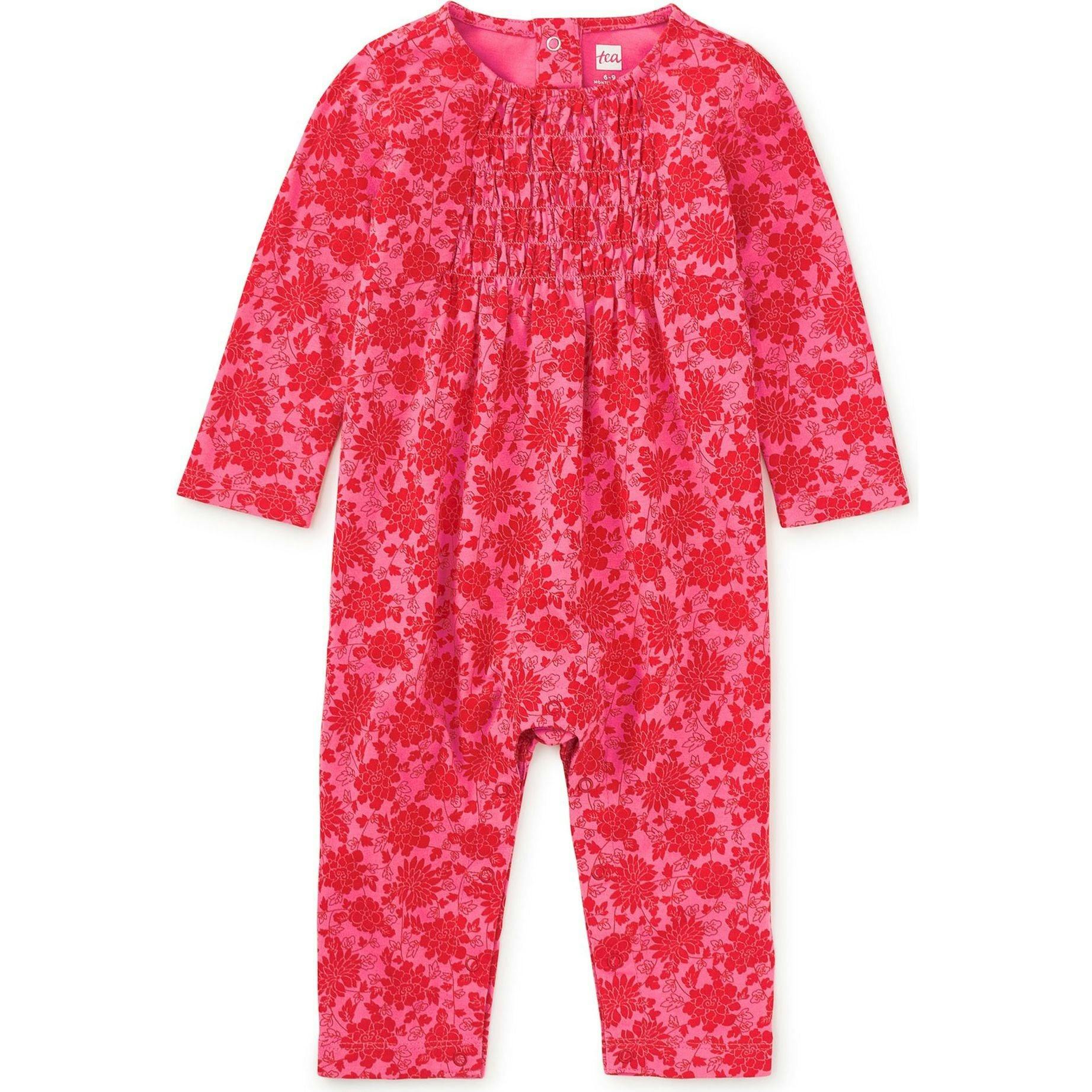 Smocked Baby Romper, Red