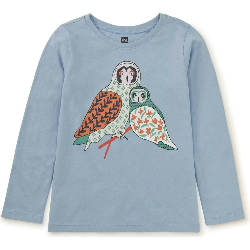 Tiled Owls Graphic Tee, Blue