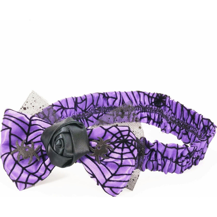 SPIDER WEB ROSY HEADBAND, Purple