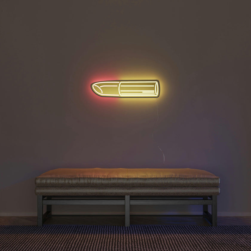 Golden Lipstick by Tom Wesselmann - LED neon sign