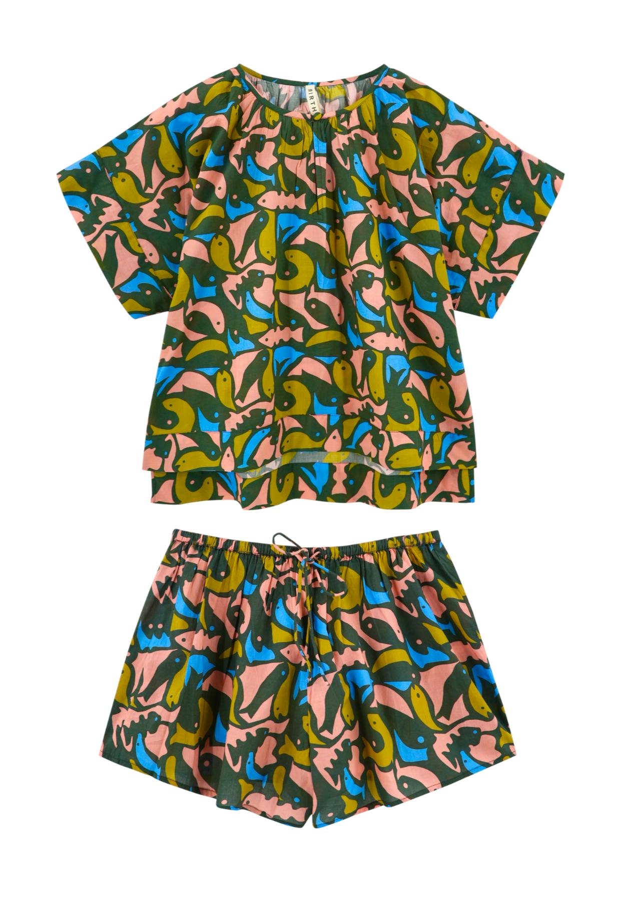 Pajama Tap Short Set in Guppy