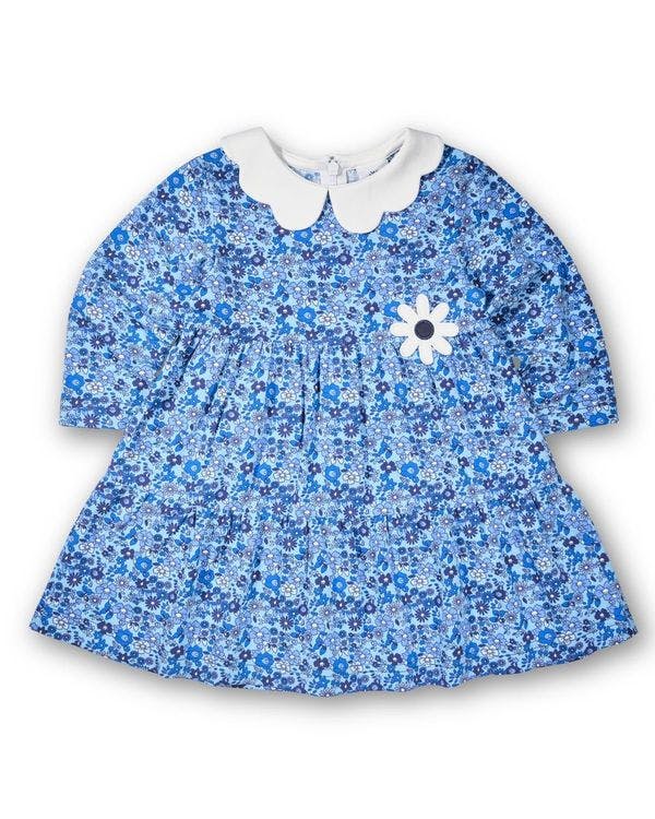 Floral Print Knit Dress With Flower