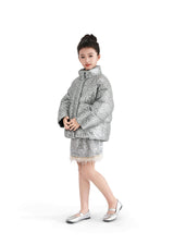 Gray Glitter Puffer Jacket