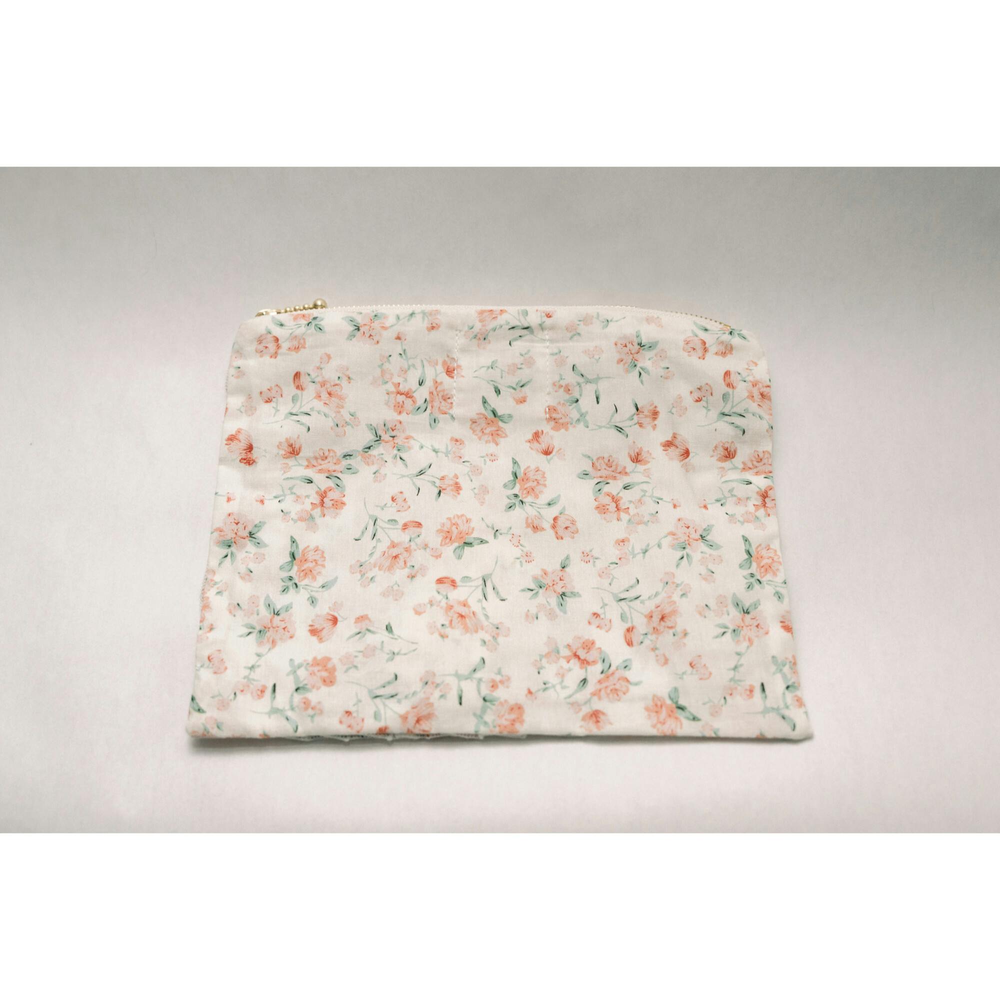 Sorrento Bloom Timeless Floral Ruffle Zipper Pouch
