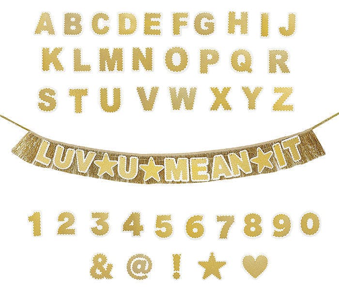 Customizable Gold Fringe Party Banner