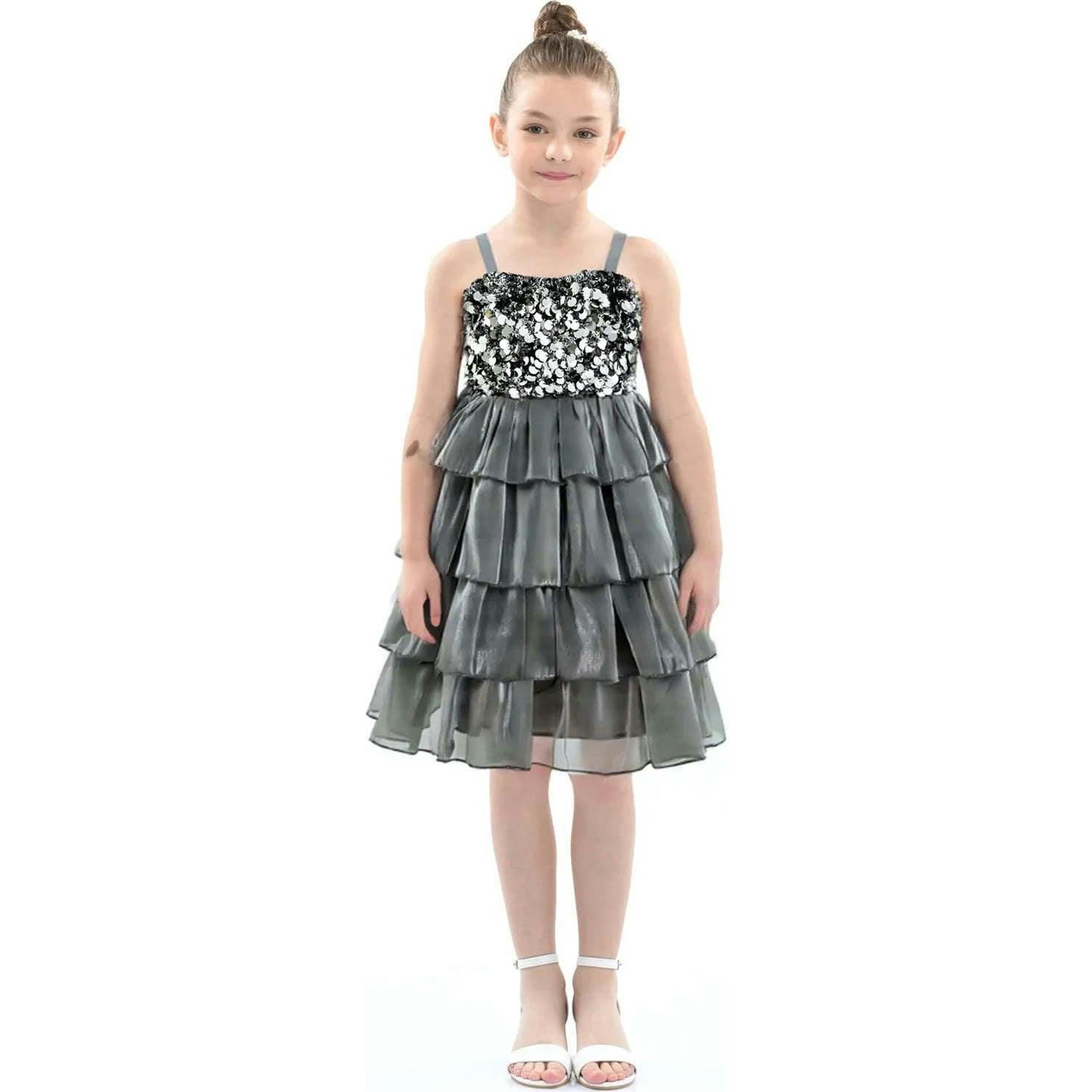 Layered Tulle Sequin Sleeveless Dress