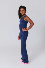 Girls TLC Crop Top in Heathered Navy