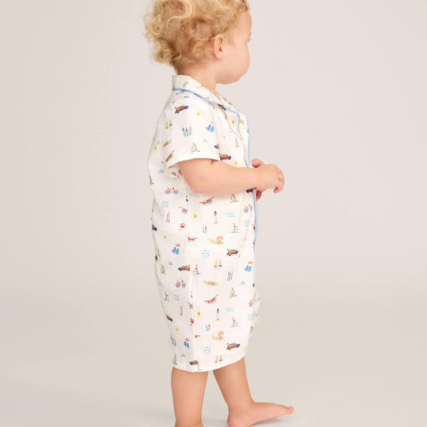 Baby's Twill Summer Romper in Summer Nostalgia