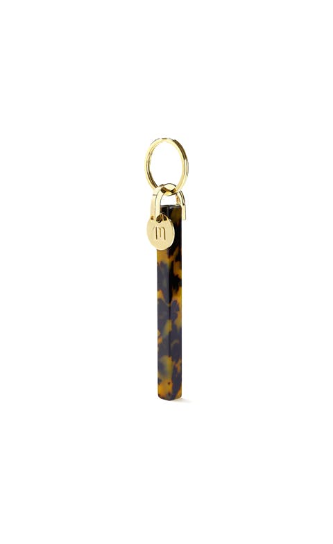 Bar Keychain in Classic Tortoise - Gold