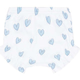 Blue Heart Print Diaper Cover Set
