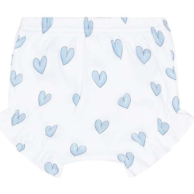 Blue Heart Print Diaper Cover Set