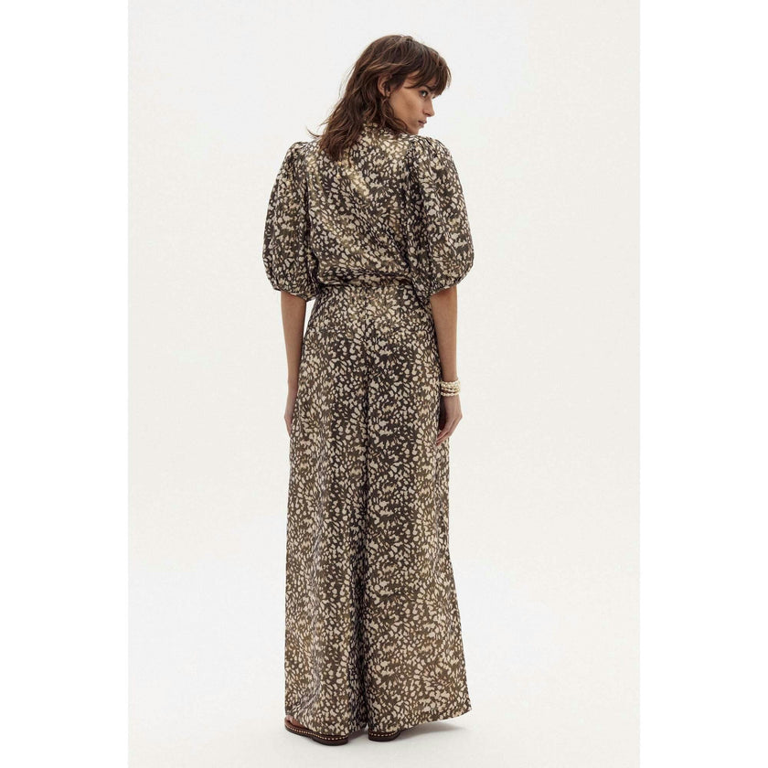 Culotte Metallic Linen Pants - Impala Print