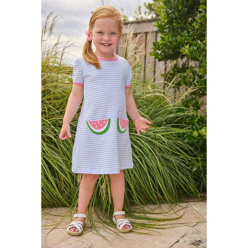 Applique Pocket T-Shirt Dress - Watermelon