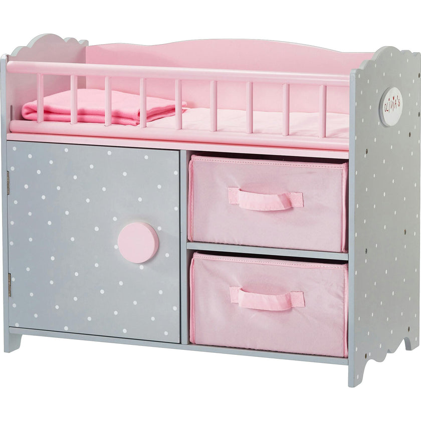 Olivia's Little World Wooden Baby Doll Crib & Cabinet