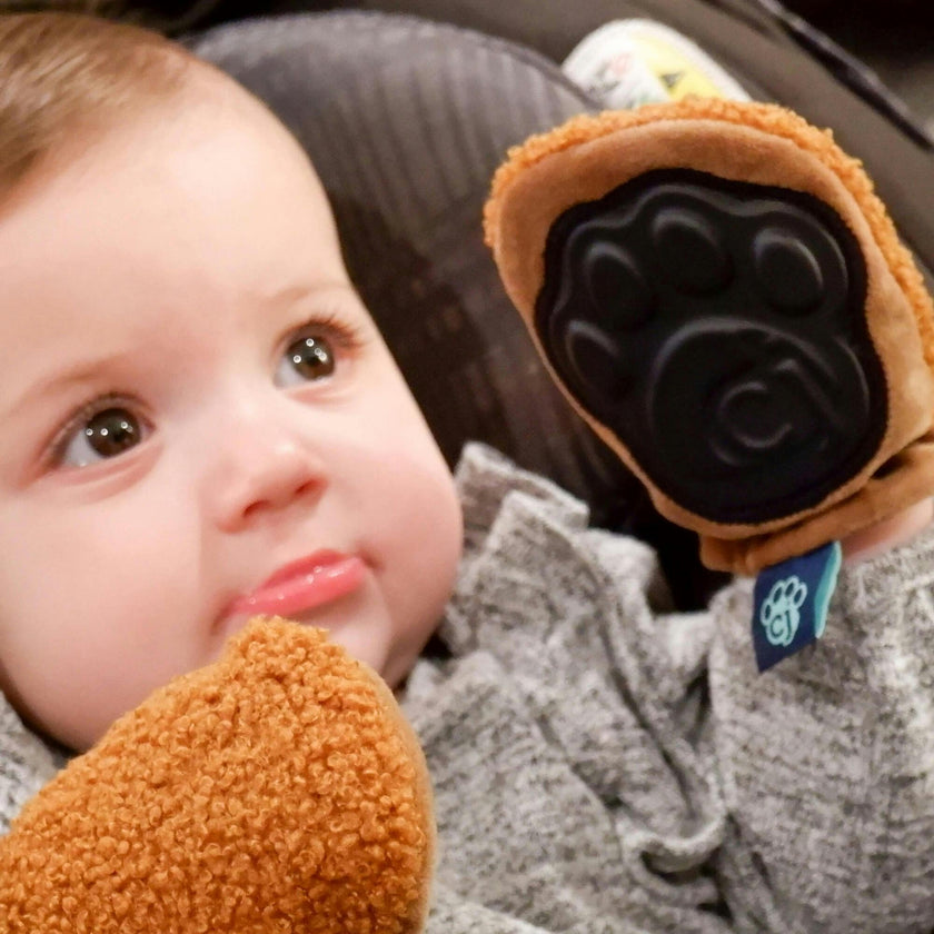 Rattle Mittens - Baby Faux Fur Rattle & Teething Mitten Toy