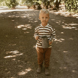 Organic Henley Tee - Cocoa Stripe