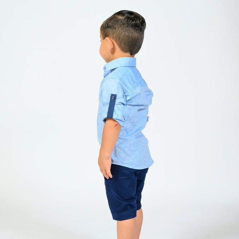 Blue Pineapple Dress Shirt