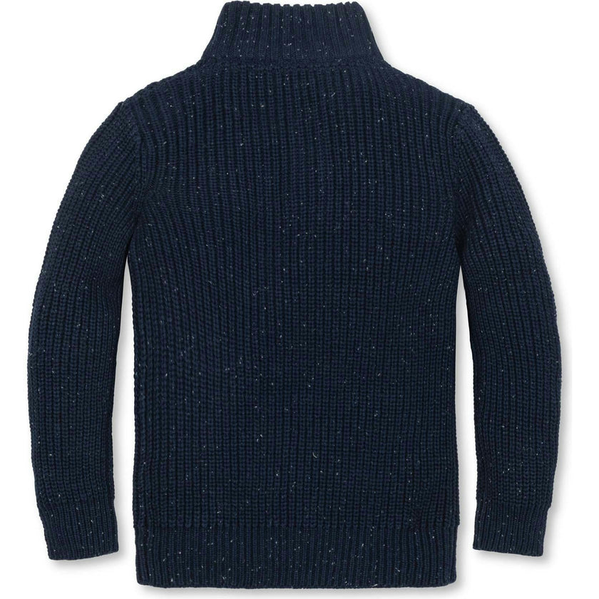 Organic Mock Neck Cardigan Stitch Sweater