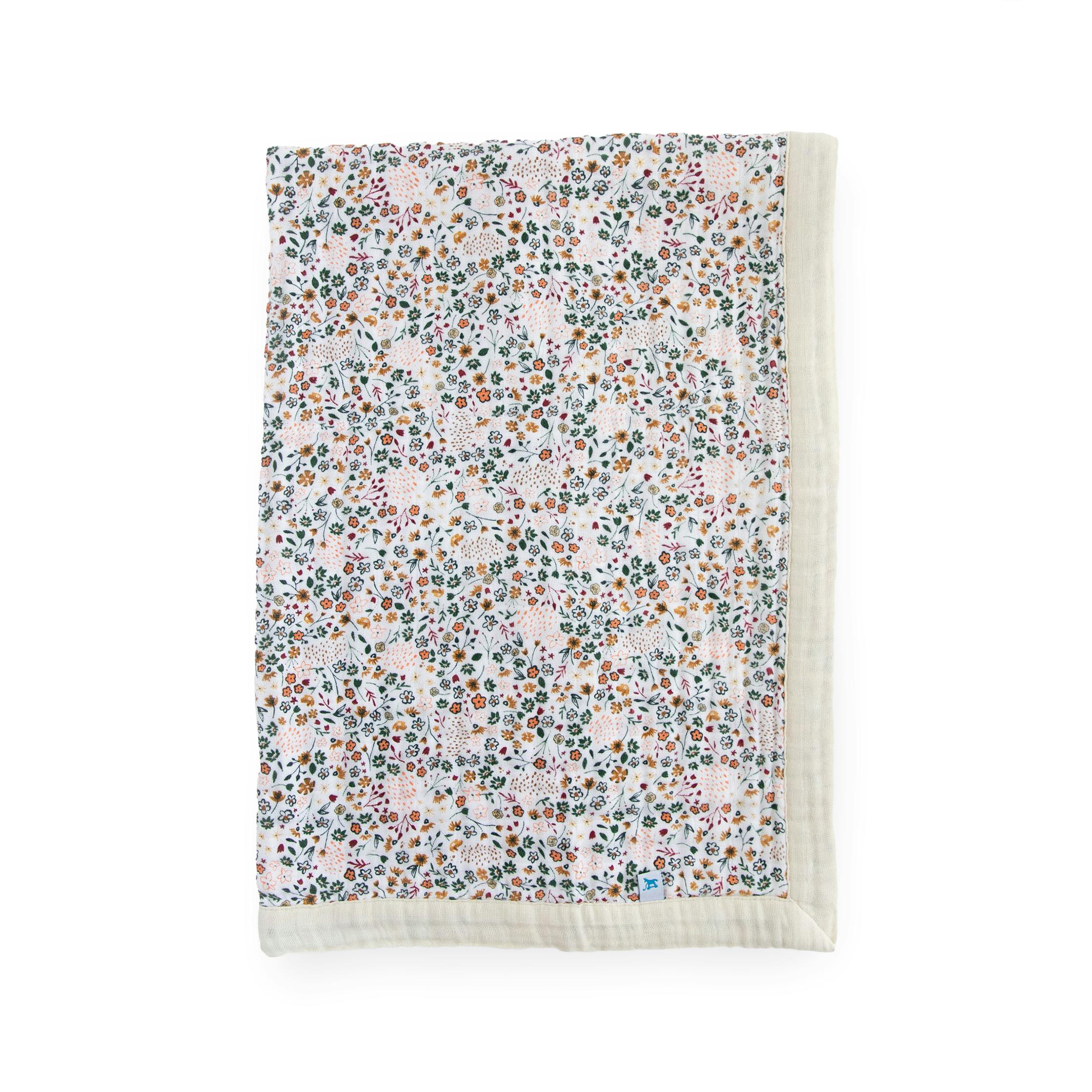 Cotton Muslin Baby Quilt - Pressed Petals