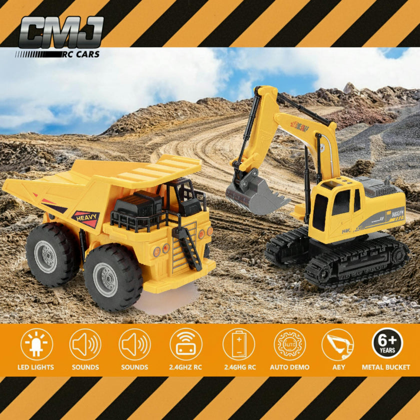 CMJ RC Car: Twin Pack - Digger & Dumper