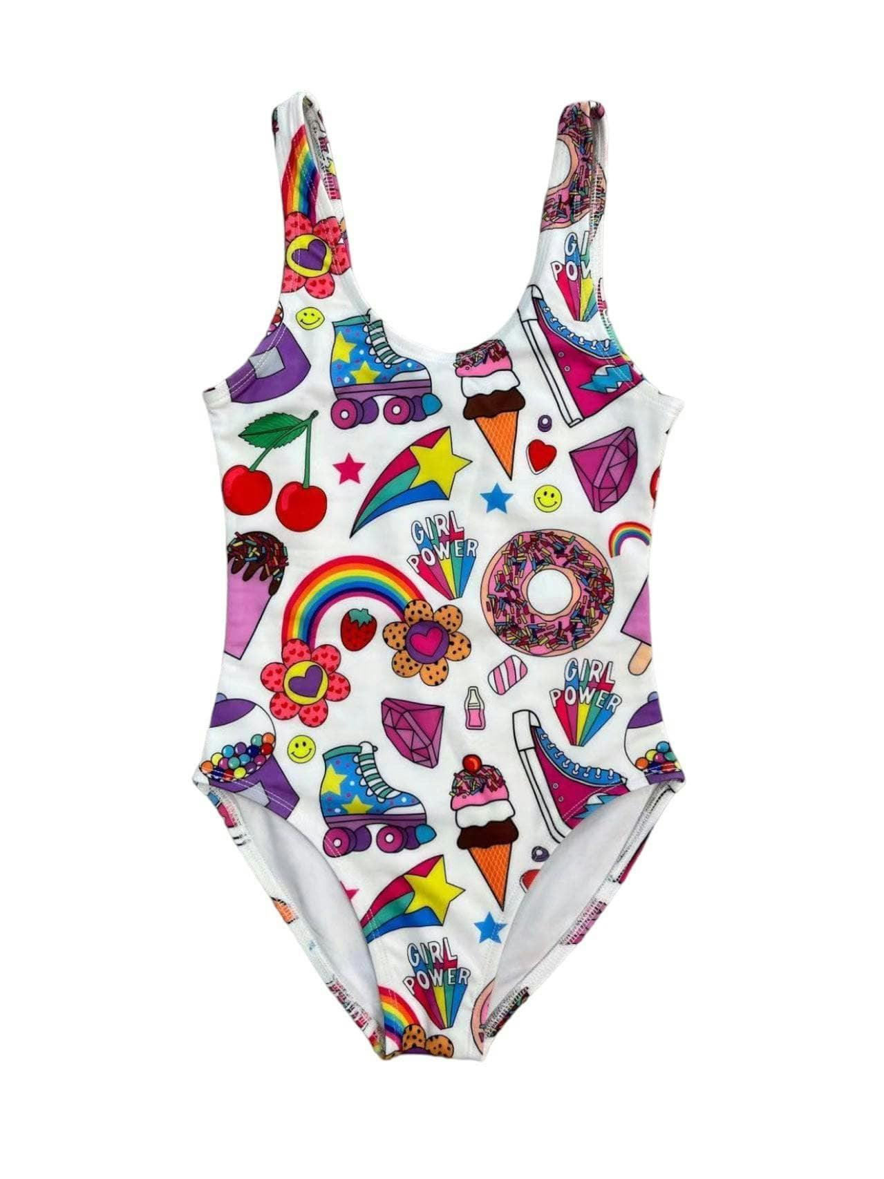Summertime Fun Print Sleeveless One-Piece Swimsuit