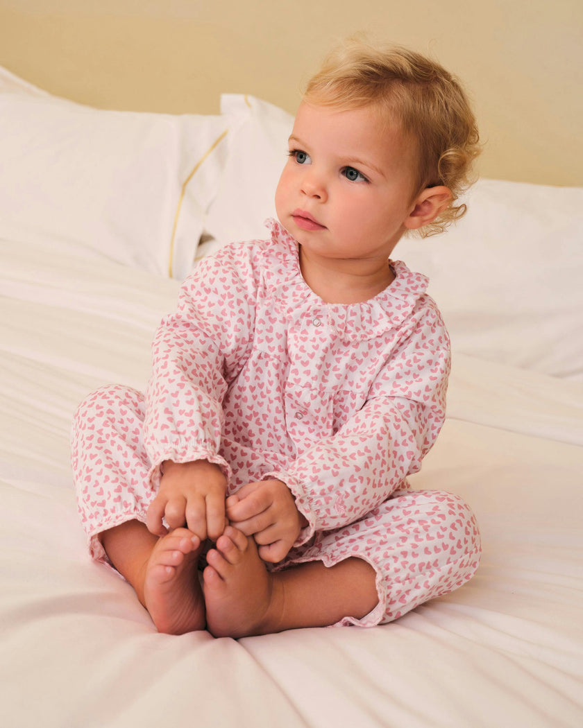 Baby's Twill Madeline Romper in Sweethearts