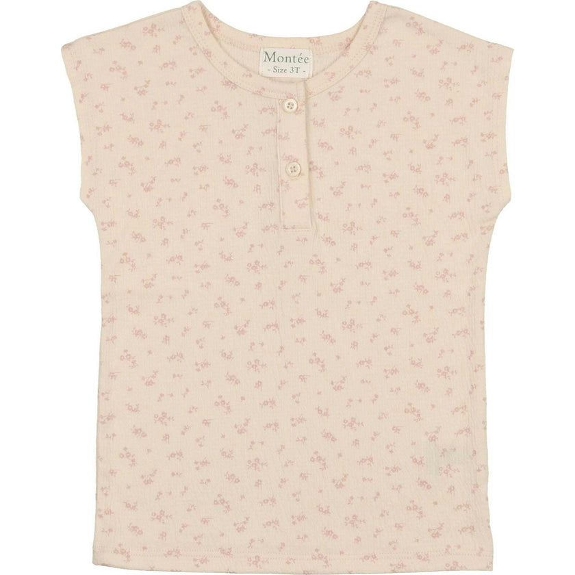 Girls Printed Gauze Short Sleeve Shirt