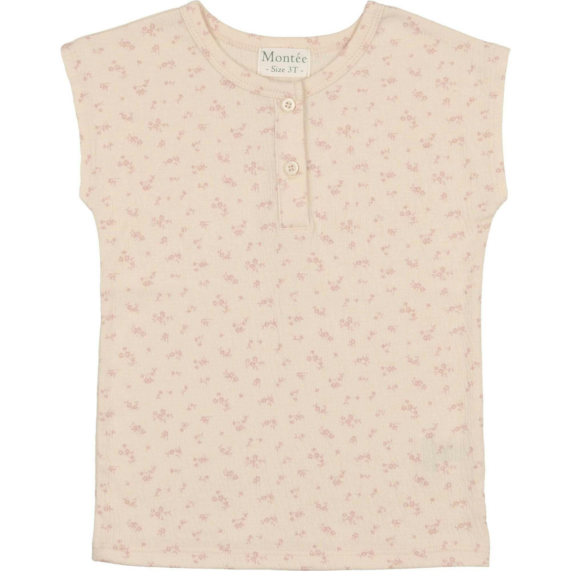 Girls Printed Gauze Short Sleeve Shirt