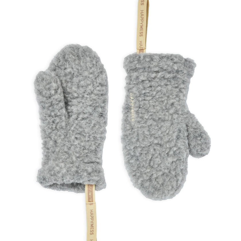 children's merino wool mittens - stone grey 6+
