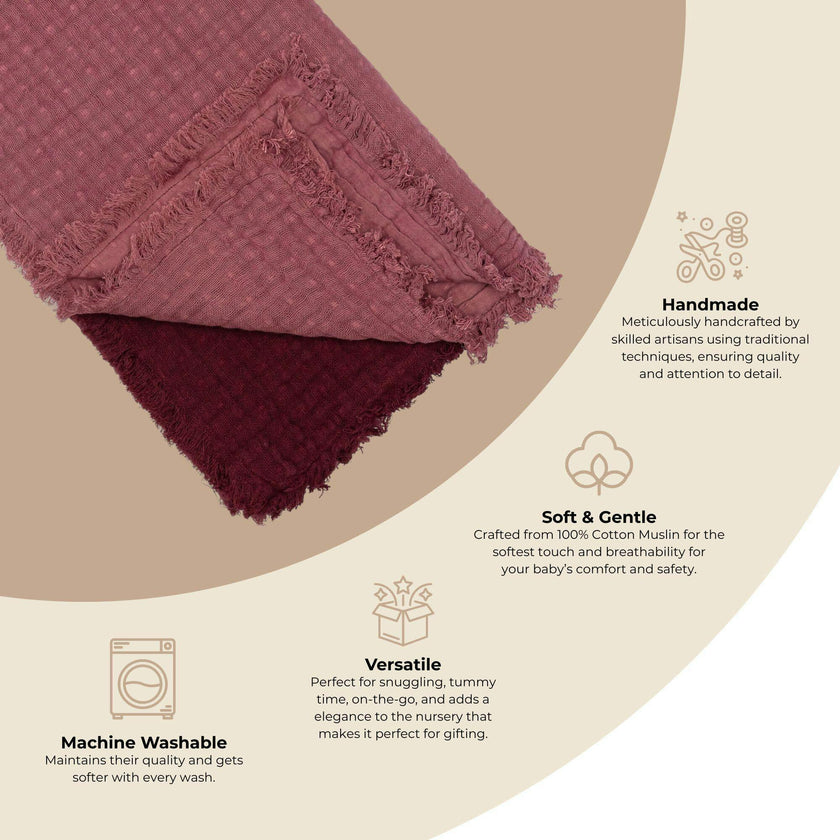 Multi-Layer Orchid Ombre Muslin Cotton Baby Blanket