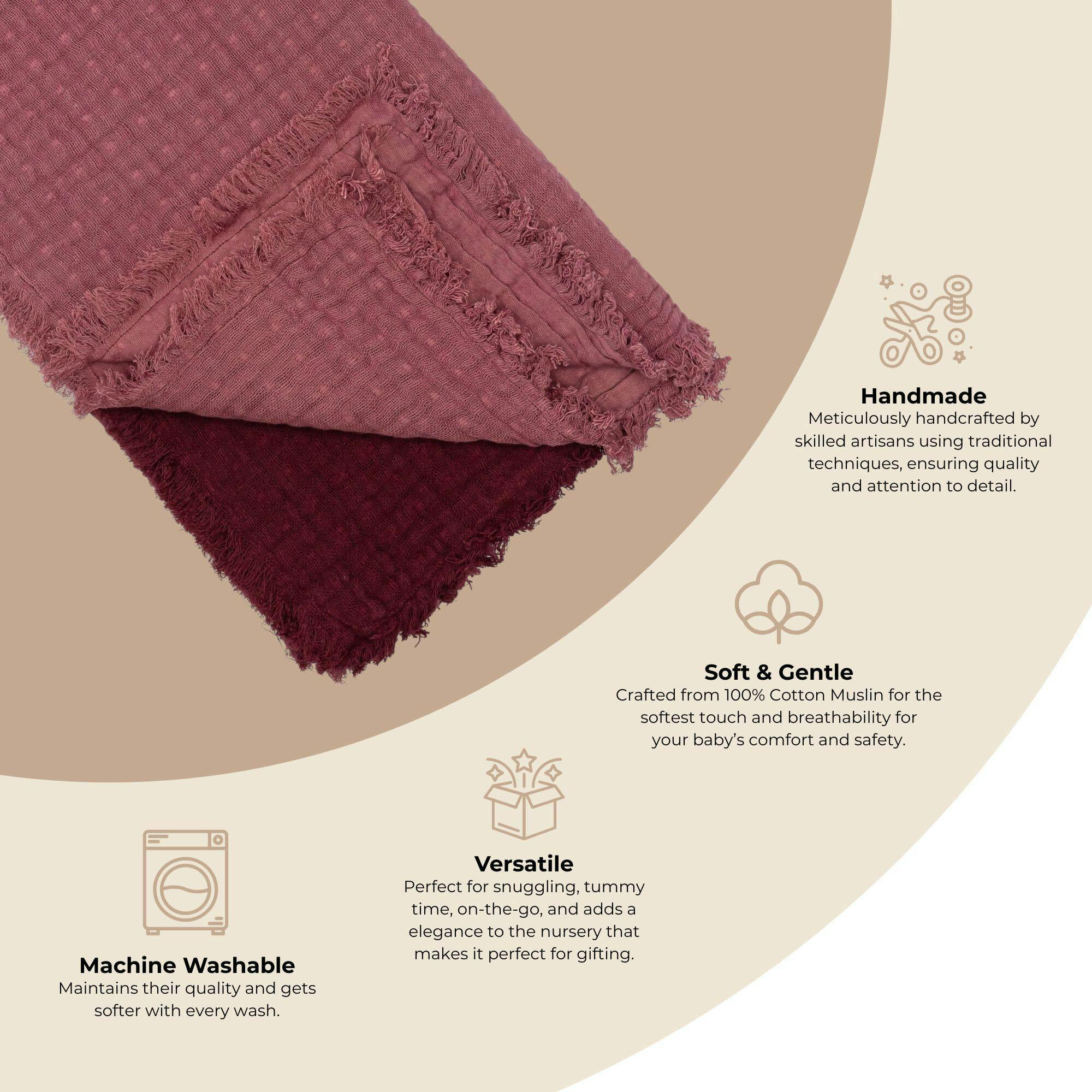 Multi-Layer Orchid Ombre Muslin Cotton Baby Blanket