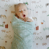 Cotton Muslin Swaddle Blanket - Misty Field