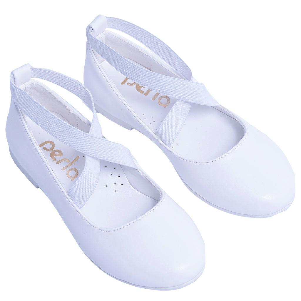 Perla Girls Snow White Matte Ballerina Flats