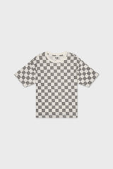Relaxed Cotton T-Shirt With Checker Print