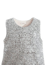 Silver Sequin Feather-Trim Set