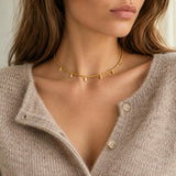 Tiny Beaded Rectangle Necklace