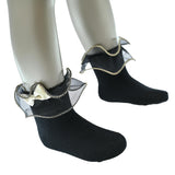 Gold Trim Bow Tulle Socks